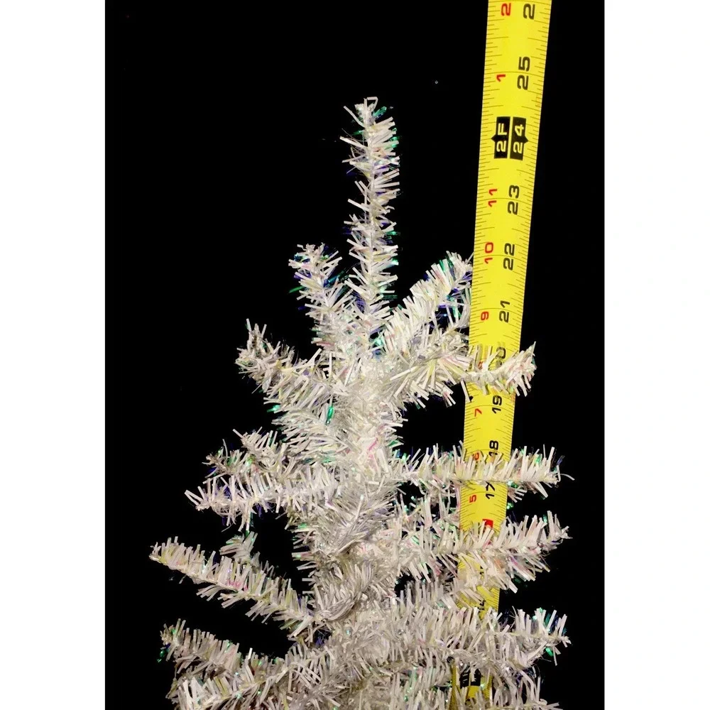 Vintage Skinny‎ White Iridescent Christmas Tree MCM  24